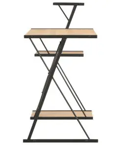 vidaXL Desk with Shelf Black and Oak 116x50x93 cm