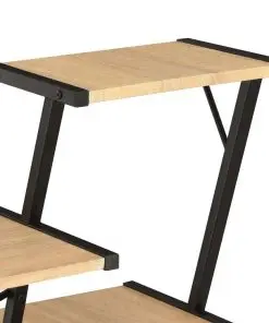vidaXL Desk with Shelf Black and Oak 116x50x93 cm