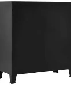 vidaXL Filing Cabinet Industrial Black 90x40x100 cm Steel
