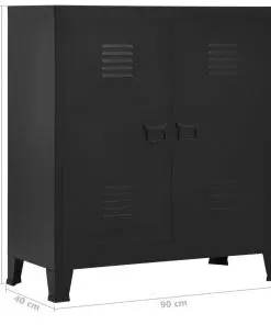 vidaXL Filing Cabinet Industrial Black 90x40x100 cm Steel