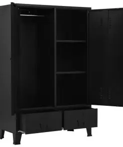vidaXL Wardrobe Industrial Black 90x40x140 cm Steel