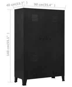 vidaXL Wardrobe Industrial Black 90x40x140 cm Steel