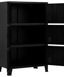 vidaXL Filing Cabinet with 6 Doors Industrial Black 75x40x120 cm Steel