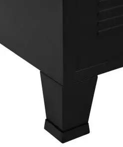 vidaXL Filing Cabinet with 6 Doors Industrial Black 75x40x120 cm Steel