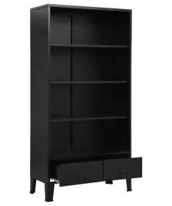 vidaXL Bookshelf Industrial Black 90x40x180 cm Steel