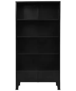 vidaXL Bookshelf Industrial Black 90x40x180 cm Steel
