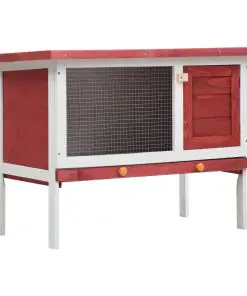 vidaXL Outdoor Rabbit Hutch 1 Layer Red Wood