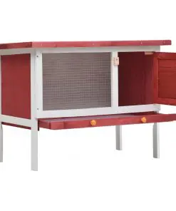 vidaXL Outdoor Rabbit Hutch 1 Layer Red Wood
