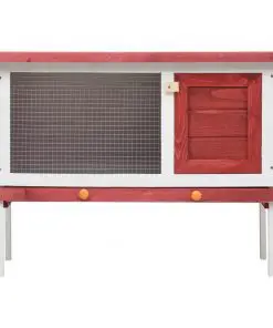 vidaXL Outdoor Rabbit Hutch 1 Layer Red Wood