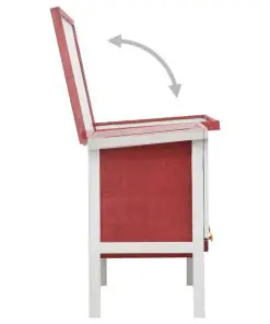 vidaXL Outdoor Rabbit Hutch 1 Layer Red Wood