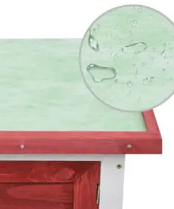 vidaXL Outdoor Rabbit Hutch 1 Layer Red Wood