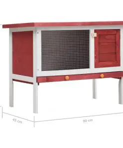 vidaXL Outdoor Rabbit Hutch 1 Layer Red Wood