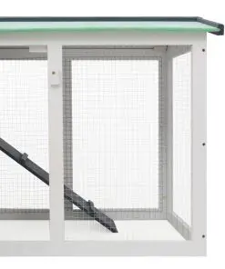 vidaXL Outdoor Large Rabbit Hutch Grey and White 145x45x85 cm Wood
