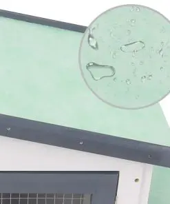 vidaXL Outdoor Large Rabbit Hutch Grey and White 204x45x85 cm Wood