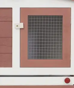 vidaXL Outdoor Large Rabbit Hutch Brown and White 204x45x85 cm Wood