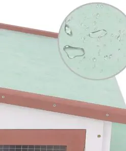 vidaXL Outdoor Large Rabbit Hutch Brown and White 204x45x85 cm Wood