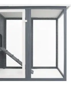 vidaXL Outdoor Chicken Cage Hen House with 1 Egg Cage Grey Wood