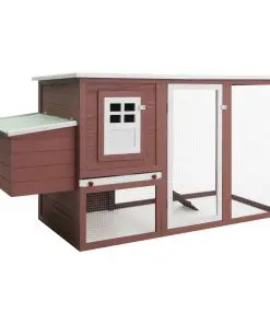 vidaXL Outdoor Chicken Cage Hen House with 1 Egg Cage Brown Wood