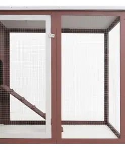 vidaXL Outdoor Chicken Cage Hen House with 1 Egg Cage Brown Wood
