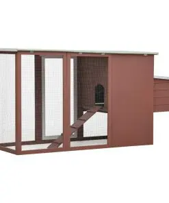 vidaXL Outdoor Chicken Cage Hen House with 1 Egg Cage Brown Wood
