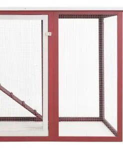 vidaXL Outdoor Chicken Cage Hen House with 1 Egg Cage Red Wood