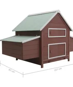 vidaXL Chicken Coop Brown 157x97x110 cm Wood