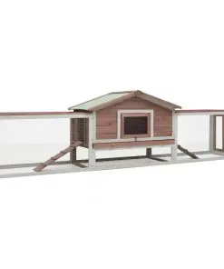 vidaXL Rabbit Hutch Mocha 303x60x86 cm Solid Pine & Fir Wood