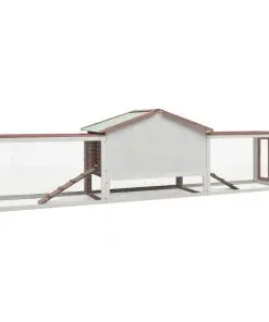 vidaXL Rabbit Hutch Mocha 303x60x86 cm Solid Pine & Fir Wood