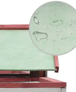 vidaXL Rabbit Hutch Red 303x60x86 cm Solid Pine & Fir Wood