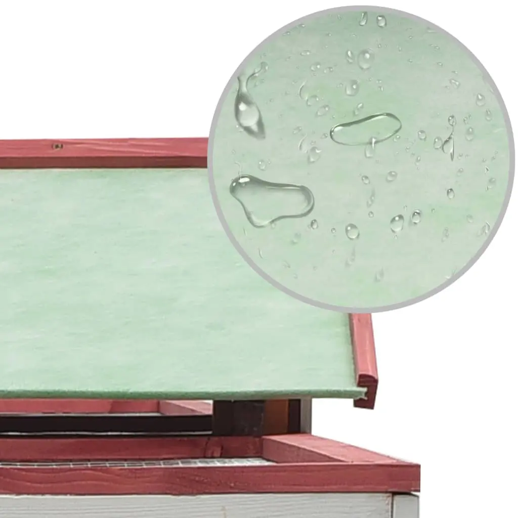 vidaXL Rabbit Hutch Red 303x60x86 cm Solid Pine & Fir Wood