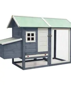 vidaXL Chicken Cage Grey 170x81x110 cm Solid Pine & Fir Wood