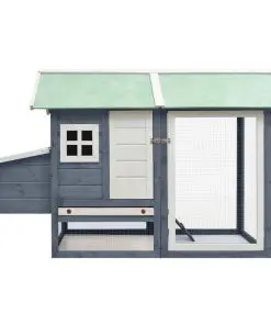 vidaXL Chicken Cage Grey 170x81x110 cm Solid Pine & Fir Wood