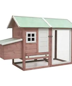 vidaXL Chicken Cage Mocha 170x81x110 cm Solid Pine & Fir Wood