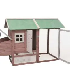 vidaXL Chicken Cage Mocha 170x81x110 cm Solid Pine & Fir Wood
