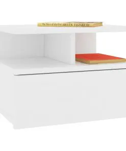 vidaXL Floating Nightstand White 40x31x27 cm Chipboard