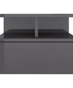 vidaXL Floating Nightstands 2 pcs High Gloss Grey 40x31x27 cm Chipboard