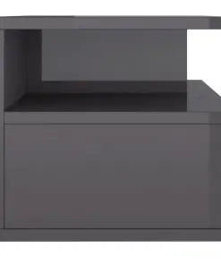 vidaXL Floating Nightstands 2 pcs High Gloss Grey 40x31x27 cm Chipboard