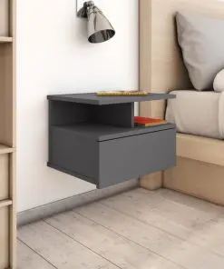 vidaXL Floating Nightstands 2 pcs High Gloss Grey 40x31x27 cm Chipboard