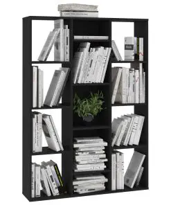 vidaXL Room Divider/Book Cabinet Black 100x24x140 cm Chipboard