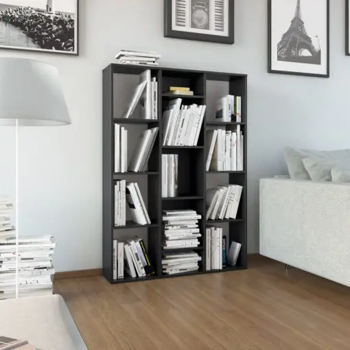 vidaXL Room Divider/Book Cabinet Black 100x24x140 cm Chipboard