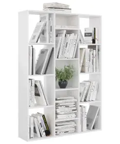 vidaXL Room Divider/Book Cabinet High Gloss White 100x24x140 cm Chipboard