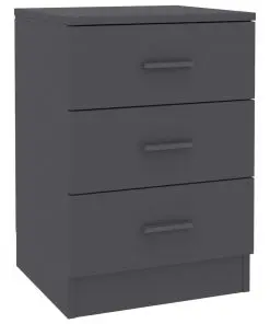 vidaXL Bedside Cabinet Grey 38x35x56 cm Chipboard