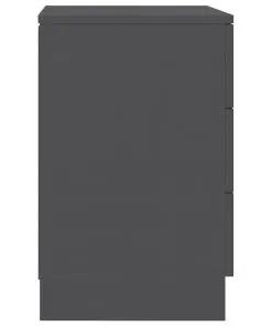 vidaXL Bedside Cabinet Grey 38x35x56 cm Chipboard