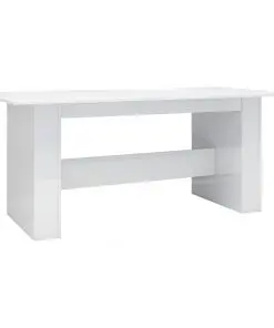 vidaXL Dining Table High Gloss White 180x90x76 cm Chipboard