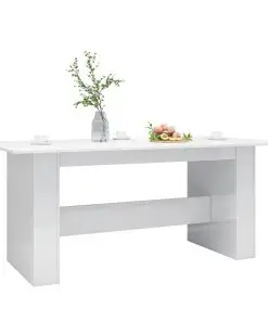 vidaXL Dining Table High Gloss White 180x90x76 cm Chipboard