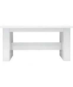 vidaXL Dining Table High Gloss White 180x90x76 cm Chipboard