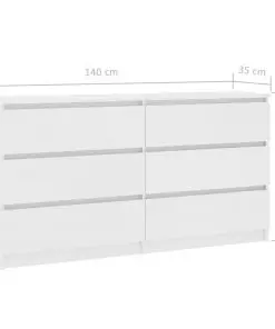 vidaXL Sideboard White 140x35x76 cm Chipboard