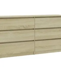 vidaXL Sideboard Sonoma Oak 140x35x76 cm Chipboard