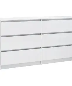 vidaXL Sideboard High Gloss White 140x35x76 cm Chipboard