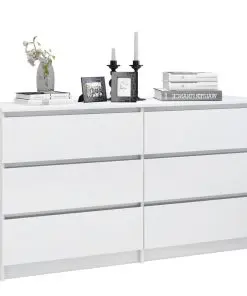 vidaXL Sideboard High Gloss White 140x35x76 cm Chipboard